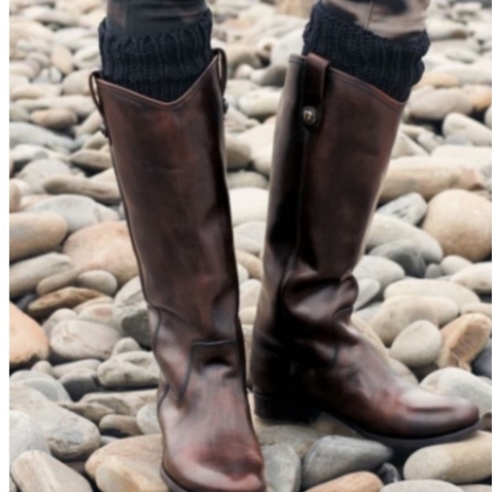 Frye Melissa Tab Boot Dark Chocolate Brown Made in Mexico size 11 EUC
